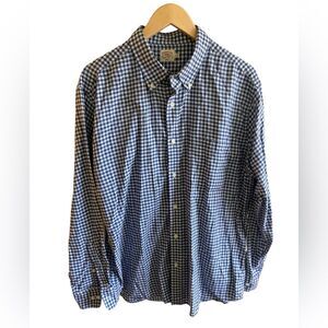 Faherty Men’s The Movement Blue Gingham Casual Button Down Shirt, size XL Cotton